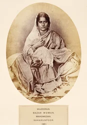 J.フォーブスワトソンによるインドの民衆からのWuzeerun、Bazar Woman、Mahomedan、Saharunpoor、1868年出版（アルブメンプリント）